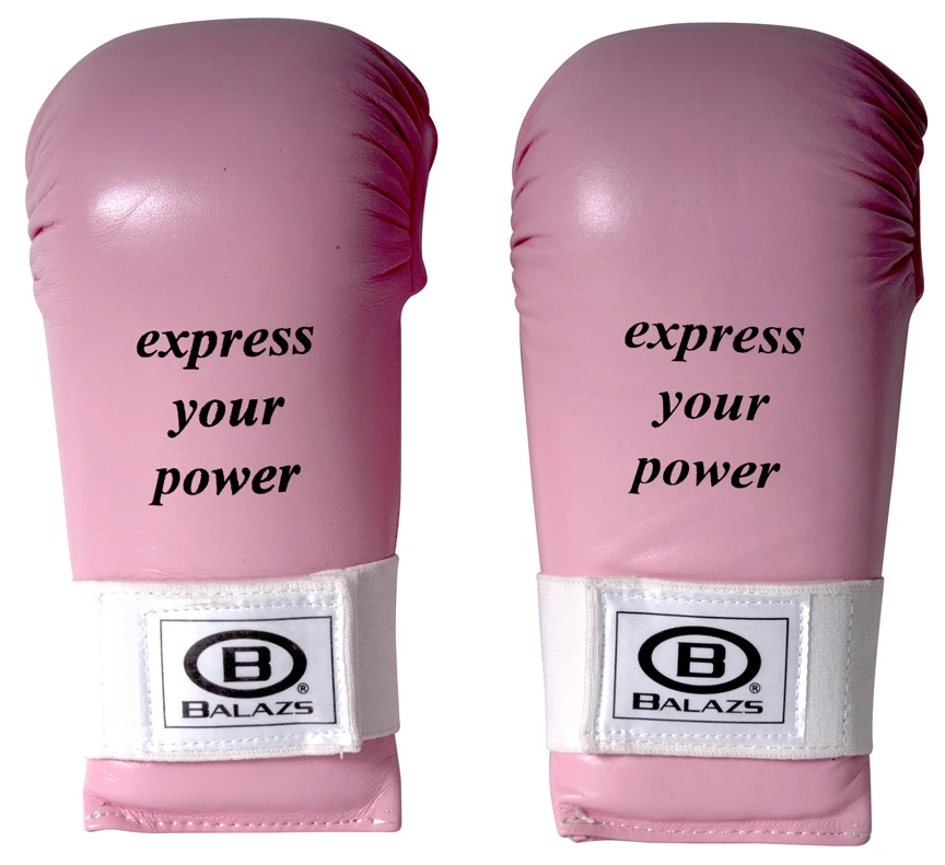 BALAZS® EXPRESS YOUR POWER PINK OPEN HAND PUNCH GLOVES - ONE SIZE
